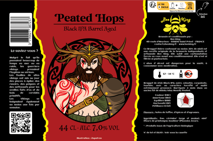 Peated Hops - Black IPA - Barrel Aged (Whisky Islay - tourbé)