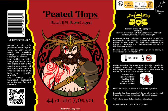 Peated Hops - Black IPA - Barrel Aged (Whisky Islay - tourbé)