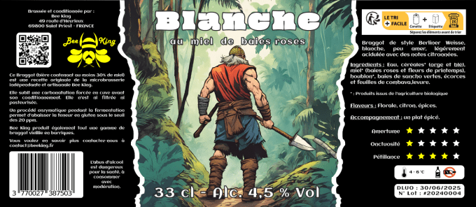 Blanche - Miel de baies roses